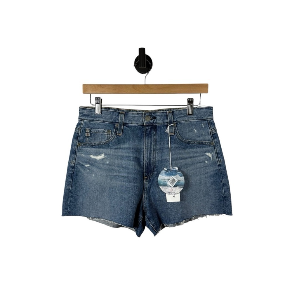 NWT AG Alexxis High-Rise Wedgie Shortie Denim Shorts Blue Size 29